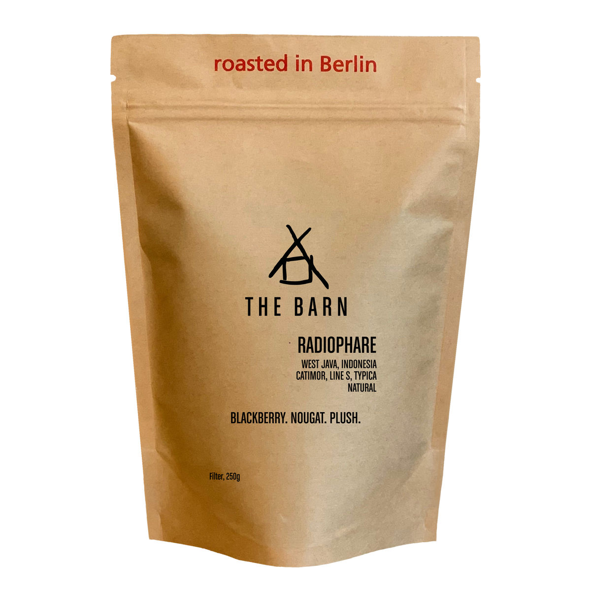THE BARN Radiophare filter coffee from west Java, Indonesia in a 250g retail bag.