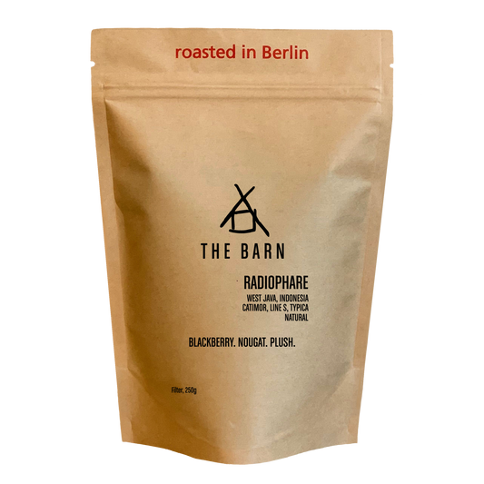 THE BARN Radiophare filter coffee from west Java, Indonesia in a 250g retail bag.